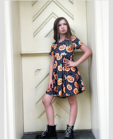 Jack O Lantern twirl dress