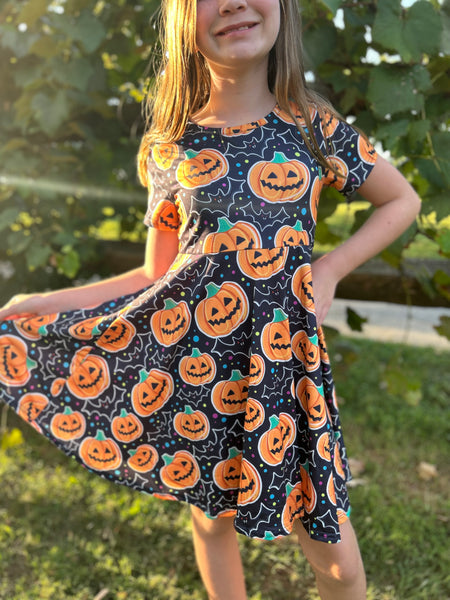 Jack O Lantern twirl dress