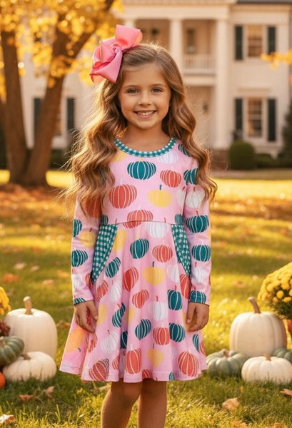 Pink Pumpkin Patch pocket dress