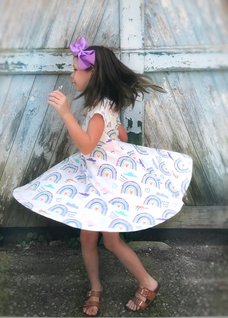Rainbow twirl dress